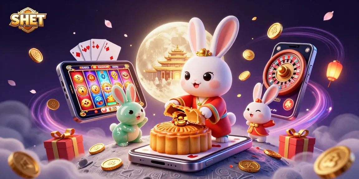 Engage with SH BET for exciting gaming experiences featuring a lunar rabbit and poker chips.