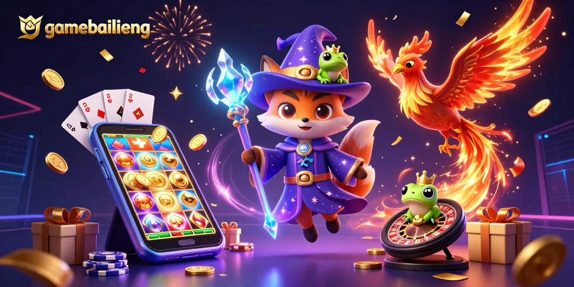 Engage in thrilling gameplay at gamebailieng with a wizard fox, phoenix, and vibrant casino elements.