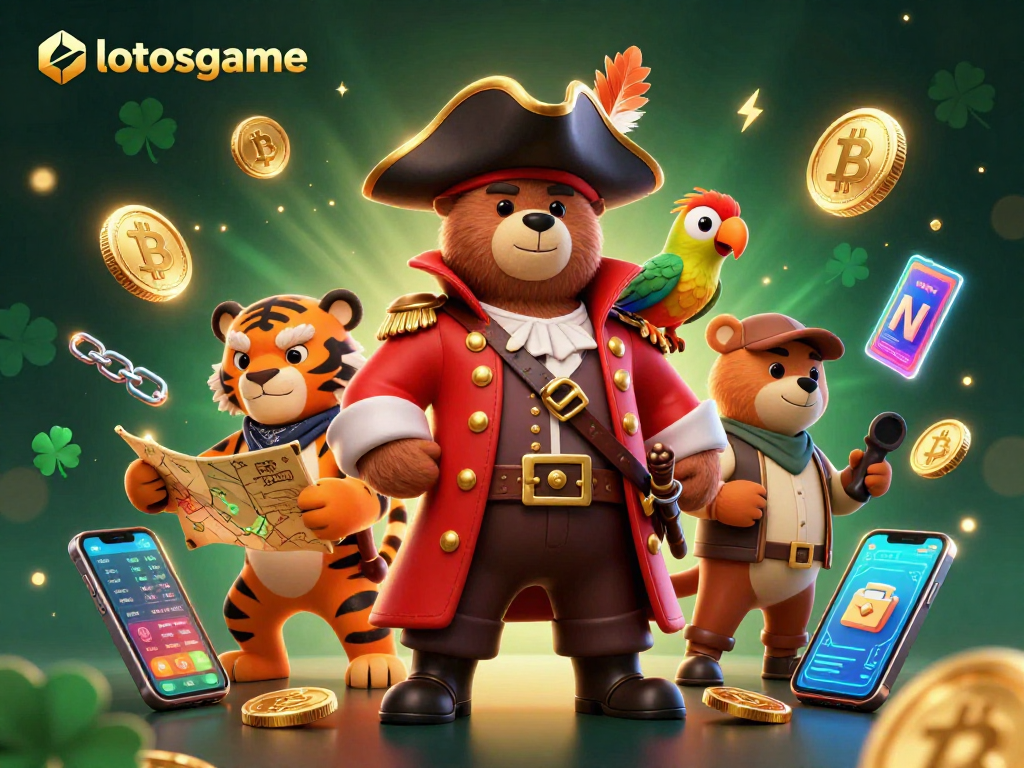Engage with the exciting world of lotosgame featuring a pirate captain and tiger in a vibrant casino scene.