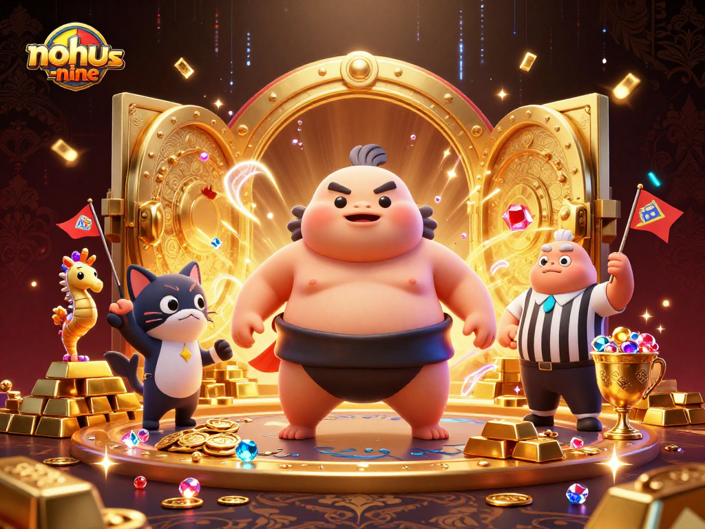 Engage in thrilling Nine excitement with nohu-nine, as the fugu, referee, and seahorses cheer on!