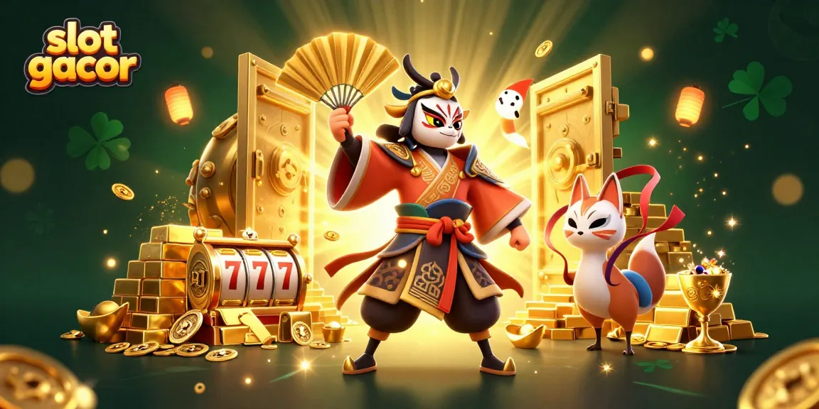 Engage with slot gacor action in a vibrant 3D casino scene filled with excitement.