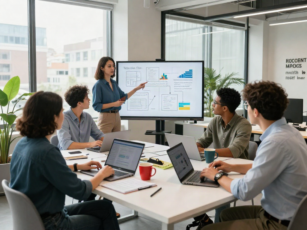You can try this out in a modern workspace where a diverse team brainstorms innovative ideas.
