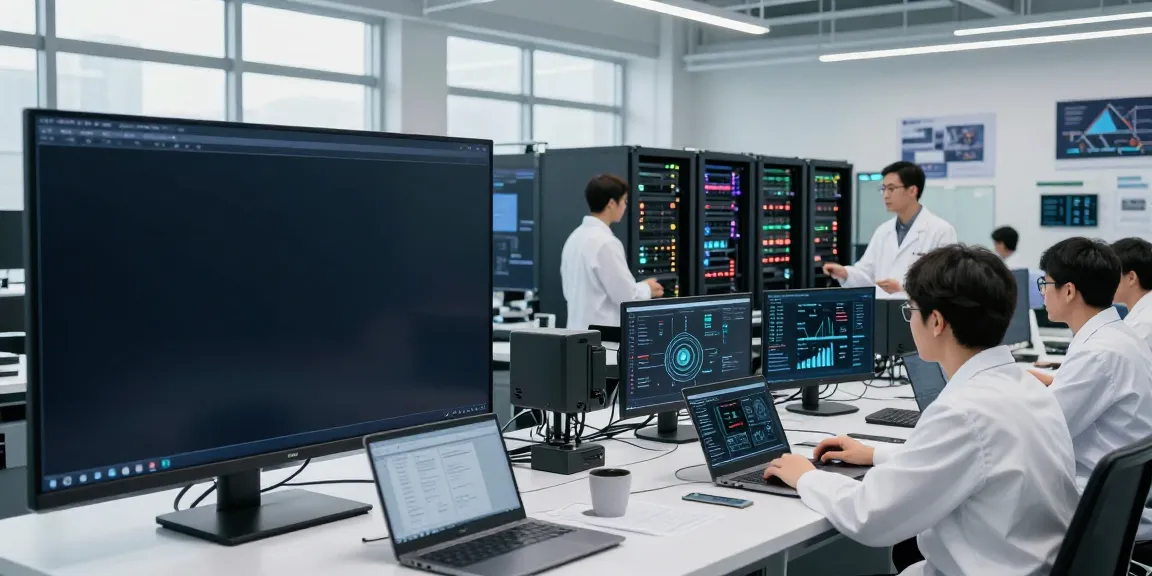 AI inference in action at a modern GPU computing facility with collaborative teams.